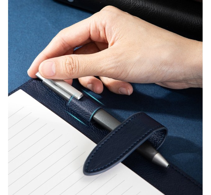 Ежедневник 100 л., 210х145 мм, с хлястиком, черный, Deli 22800