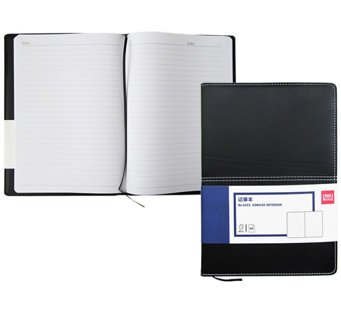 Ежедневник 114 л., черный, 250х175 мм, Deli 3323