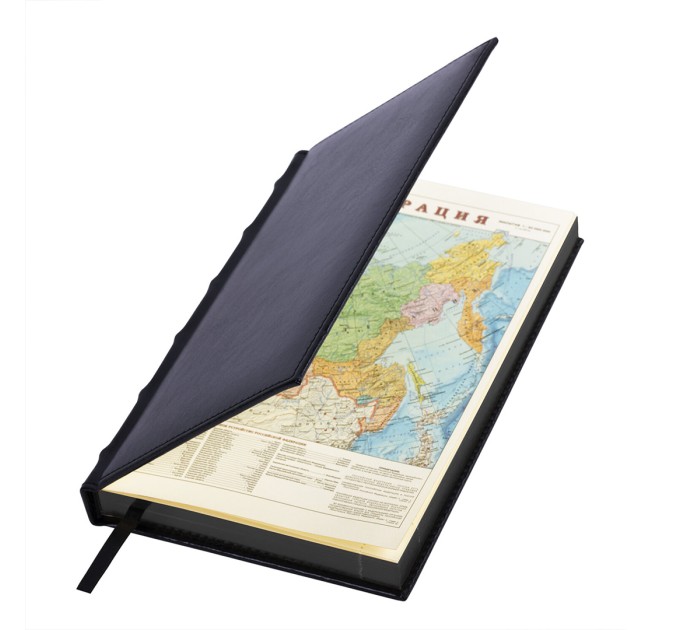 Ежедневник А5, 160 л., недатированный, кожзам, черный срез, черный, «FLAME» 113429