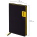 Ежедневник А5, 136 л., недатированный, кожзам, желтый срез, черный, «AIM» 113421