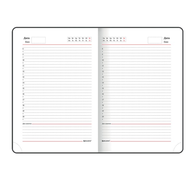 Ежедневник А5, 136 л., недатированный, кожзам, желтый срез, черный, «AIM» 113421