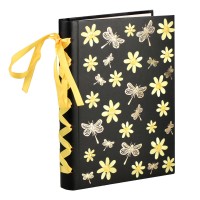 Ежедневник 120 л., 140х170, с декоративной лентой, «Ромашки и стрекозы» 42930