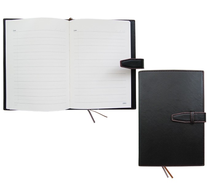 Ежедневник A5, 120 л., черный, Deli 7946