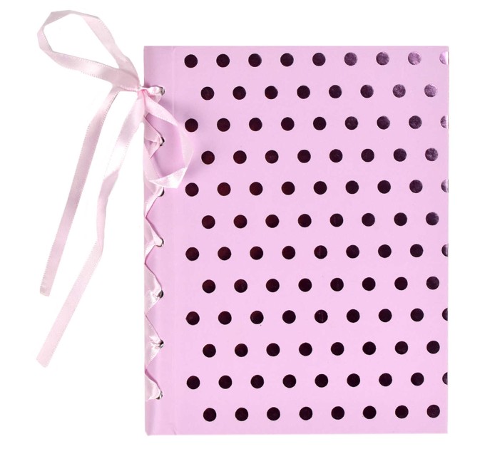 Ежедневник 120 л., 140х170, с декоративной лентой, «Фактура горох» 42929