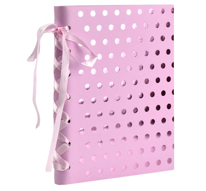 Ежедневник 120 л., 140х170, с декоративной лентой, «Фактура горох» 42929