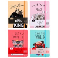 Ежедневник A6, 96 л., на резинке, «Кошки и собаки» BG A6-4173-1-4