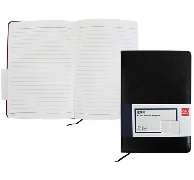 Ежедневник A5, 120 л., черный, Deli 3315