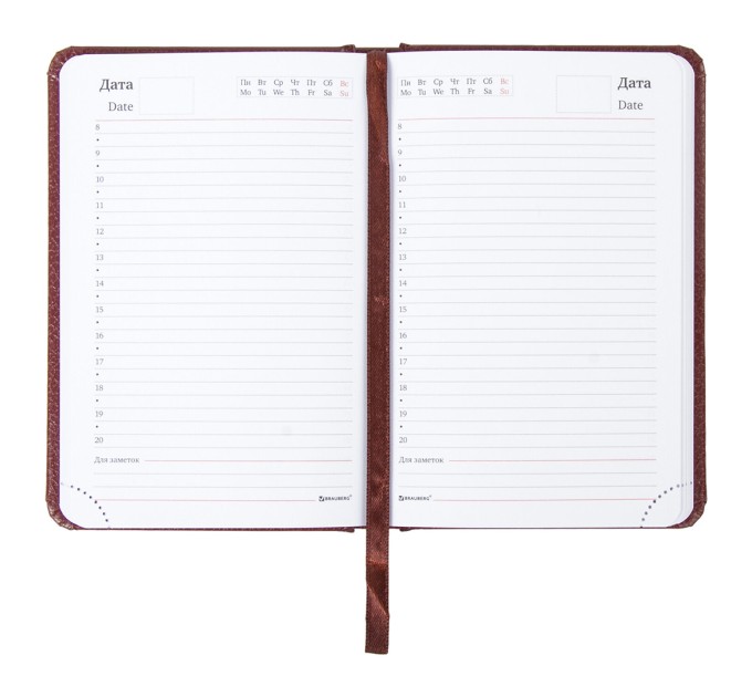 Ежедневник A6, 136 л., недатированный, балакрон, коричневый, «Profile» 111690