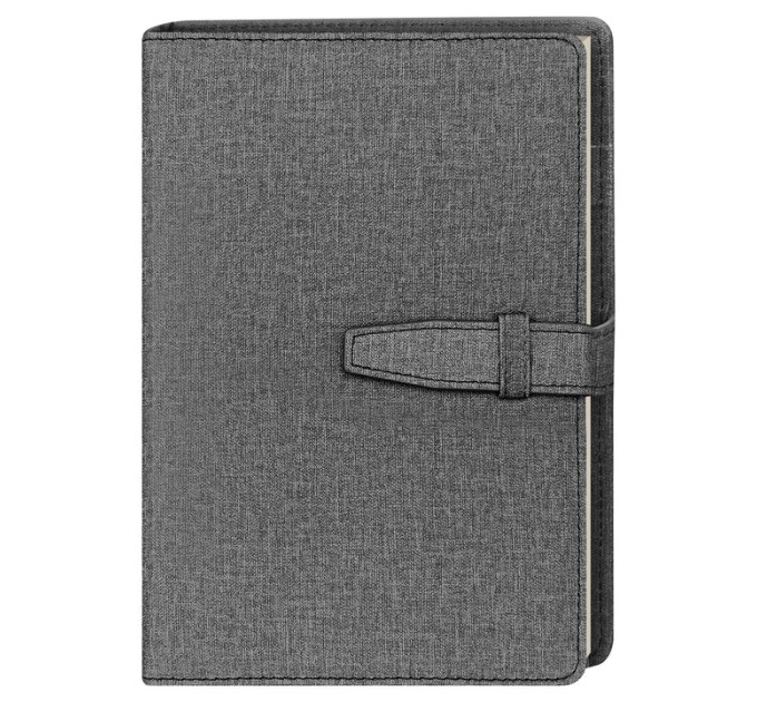 Ежедневник 120 л., 210х145 мм с хлястиком, серый, Deli 3171