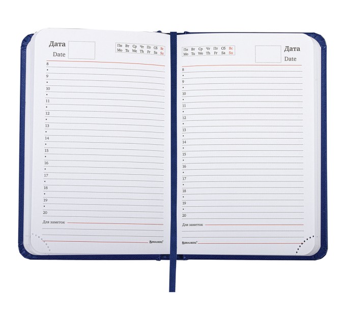 Ежедневник A6, 160 л., недатированный, балакрон, синий, «Select» 123481