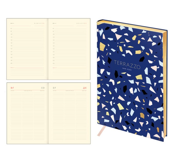 Ежедневник A5, 136 л., недатированный, кожзам, золотой срез, тонированный блок, «VISION. ITALIA TERR ENA5-30172