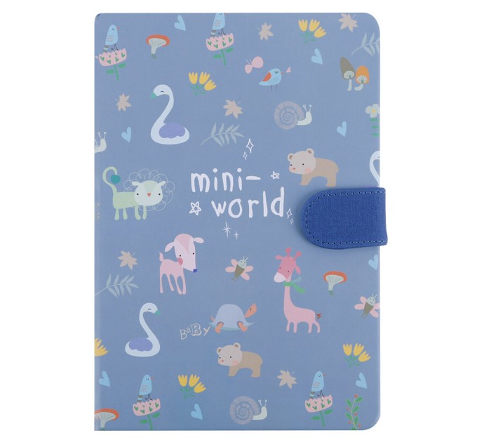 Ежедневник A5, 128 л., с магнитной застежкой, «MINI WORLD» BG-DK-A5-3611-1-4