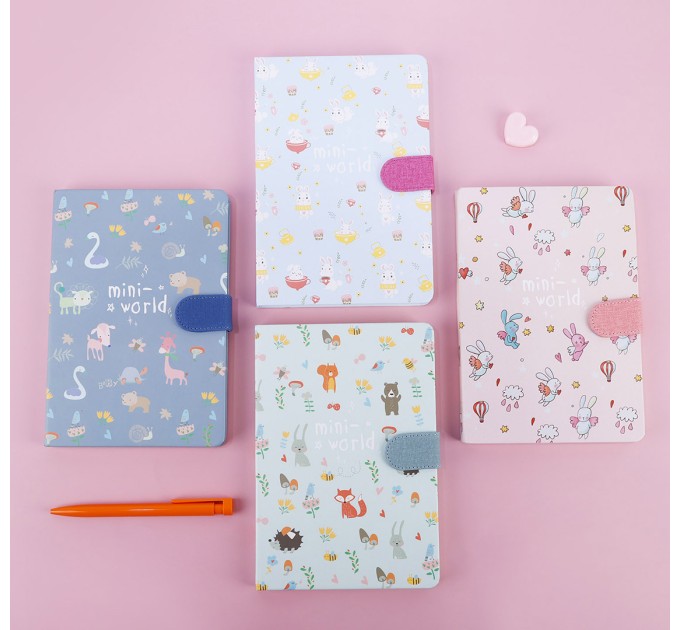 Ежедневник A5, 128 л., с магнитной застежкой, «MINI WORLD» BG-DK-A5-3611-1-4