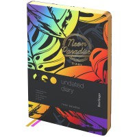 Ежедневник A5, 136 л., недатированный, кожзам, «Neon Paradise», золотой срез, с рисунком UD2_98501