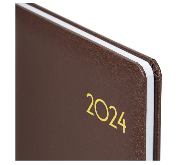 Еженедельник A5, 64 л., датированный, балакрон, коричневый, «Select» (2024 г.) 115036