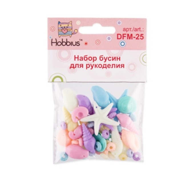 Набор бусин для рукоделия Hobbius Ассорти, 25 г DFM-25 №01