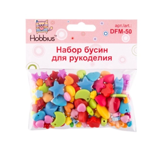 Набор бусин для рукоделия Hobbius Ассорти, 50 г DFM-50 №01