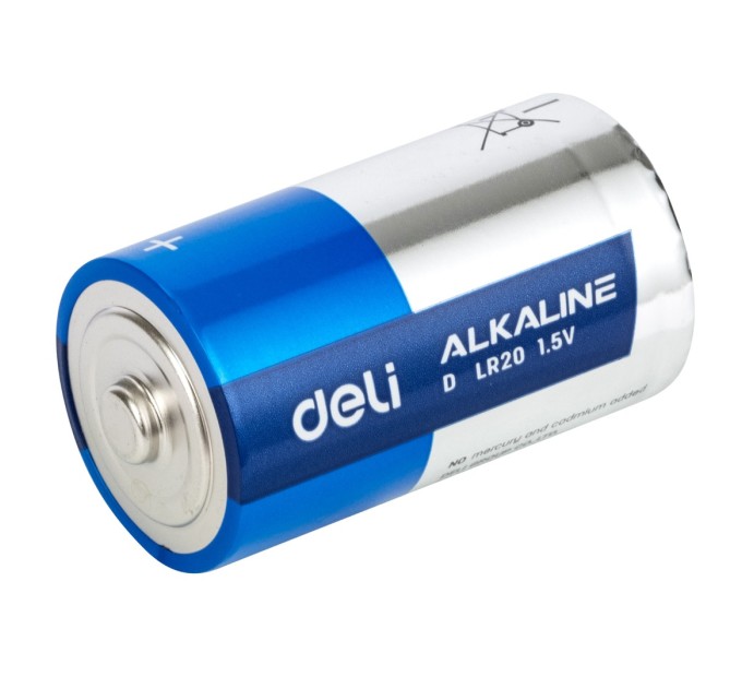 Батарейка LR20 Alkaline, Deli, 2 шт в блистере 82910