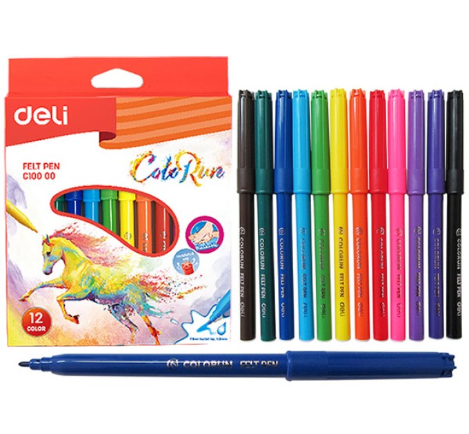Фломастеры 12 цветов, ColoRun 10000С