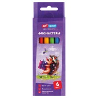 Фломастеры 6 цветов смываемые, «Рисунки. Lovely animals», европодвес WP_71689