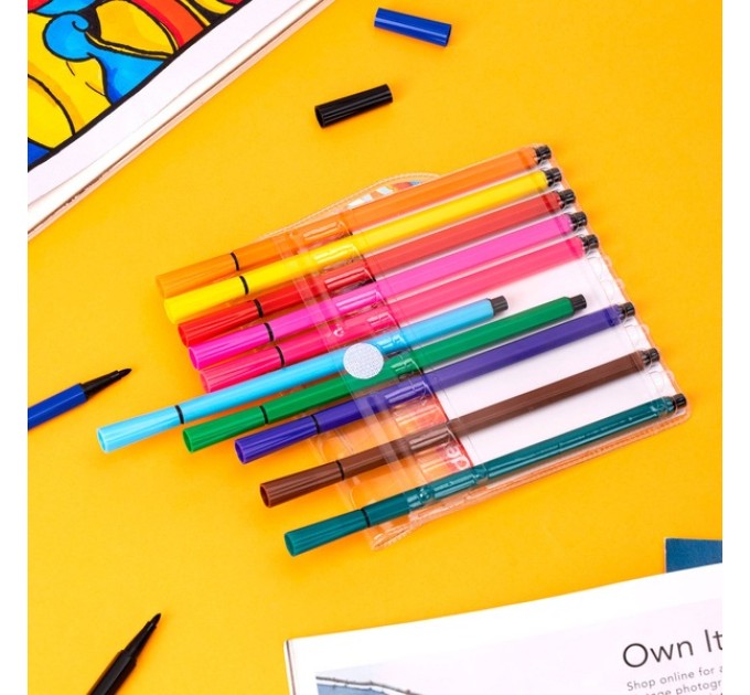 Фломастеры 12 цветов в пенале, «ColoRun» C157-12