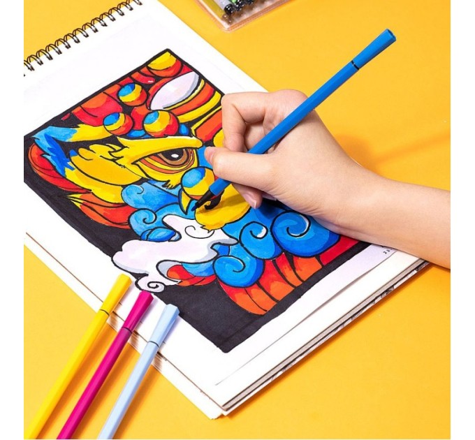 Фломастеры 12 цветов в пенале, «ColoRun» C157-12