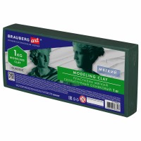 Пластилин скульптурный 1 кг, оливковый, мягкий 106521