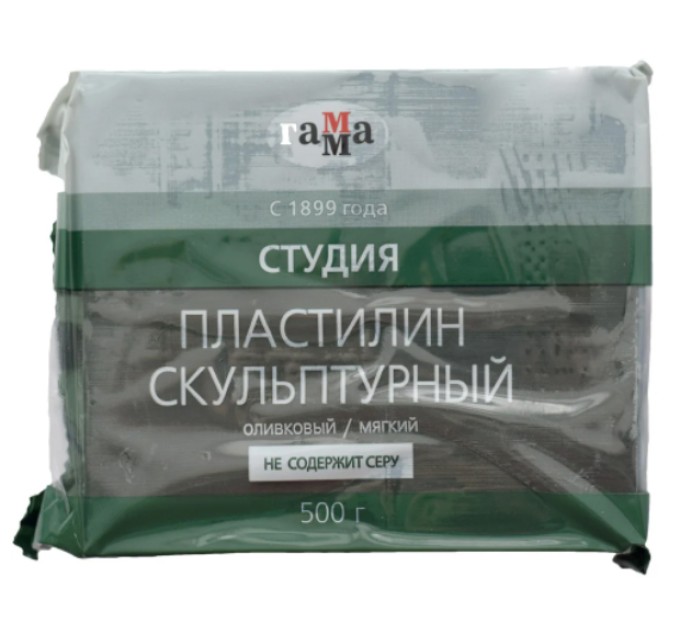 Пластилин скульптурный 0.5 кг, Оливковый М 280е050004