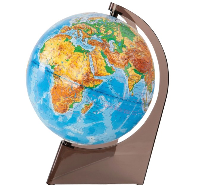 Глобус физический рельефный, d-210 мм 10275