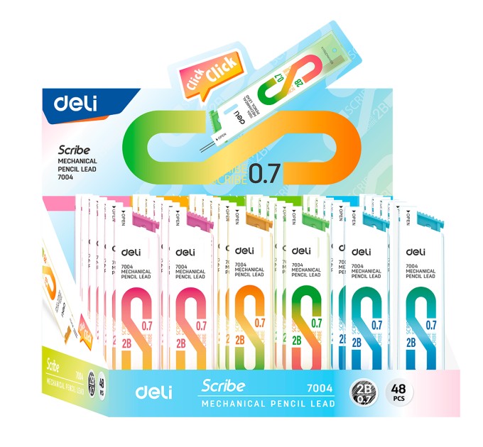 Грифели 0.7 мм, 2B, Scribe 7004
