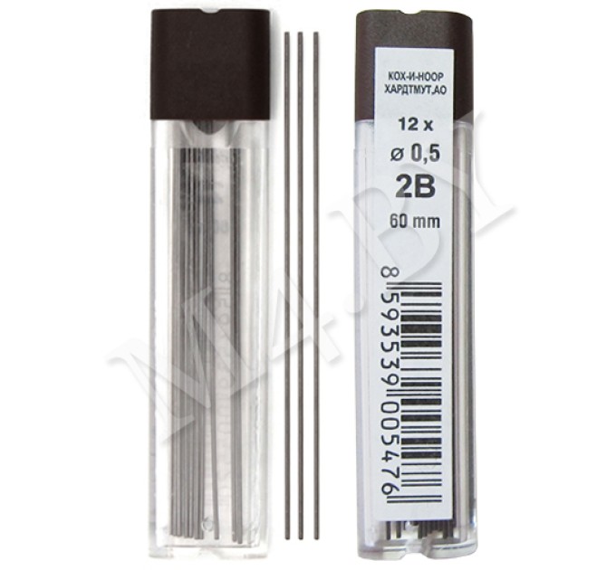 Грифели 0.5 мм, 2B, KOH-I-NOOR 4152/2B