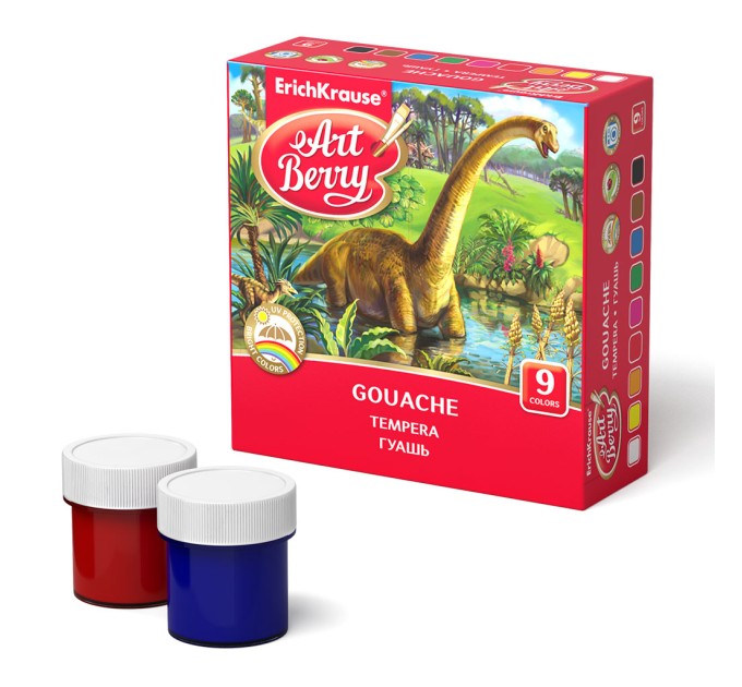 Гуашь 9 цветов/20 мл, ArtBerry® с УФ защитой яркости 41745