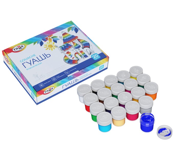 Гуашь 20 цветов, «Классическая» 22103020