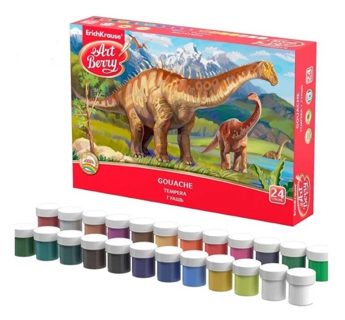 Гуашь 24 цвета/20 мл, ArtBerry® с УФ защитой яркости 55874о