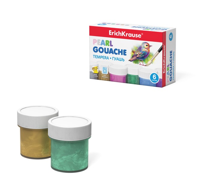 Гуашь перламутровая, 6 цветов/20 мл, ErichKrause® Pearl 50539