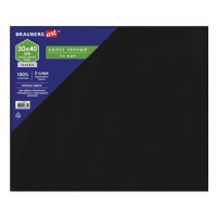 Холст на МДФ черный, 30х40, хлопок 100%, мелкое зерно, грунтованный, 280 г/м² 191679