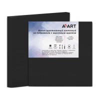 Холст на подрамнике 20х20, хлопок, черный акриловый грунт, «AZART» AZ222020