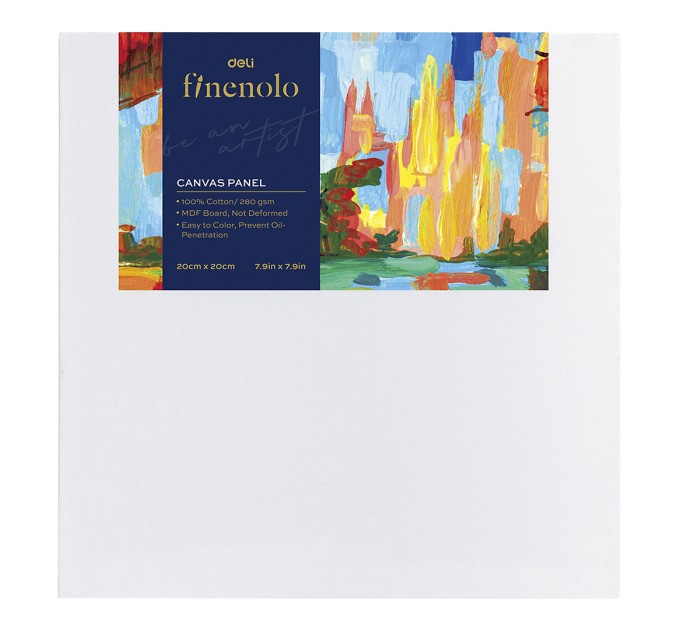 Холст на картоне 20х20, хлопок 100%, 280 г/м², грунтованный С280-2