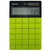 Калькулятор 12-разрядный, зеленый, Deli 1589