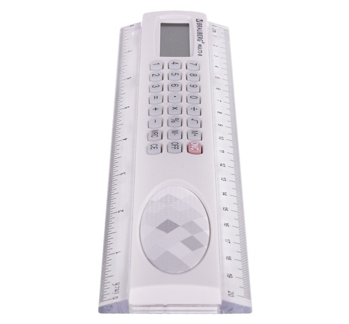 Калькулятор 8 разрядов, настольный, с линейкой, 20 см 250540