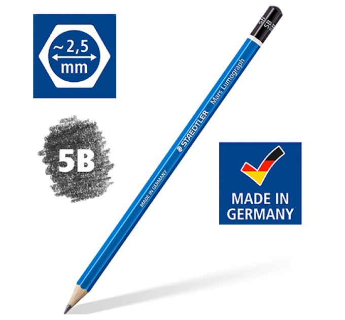 Карандаш 5B, «Mars Lumograph» STAEDTLER 100-5B
