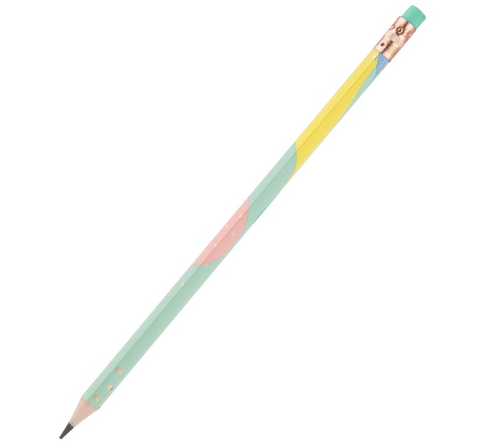 Карандаш HB, с ластиком, пластиковый, MACARON U54800