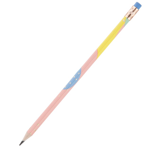 Карандаш HB, с ластиком, пластиковый, MACARON U54800