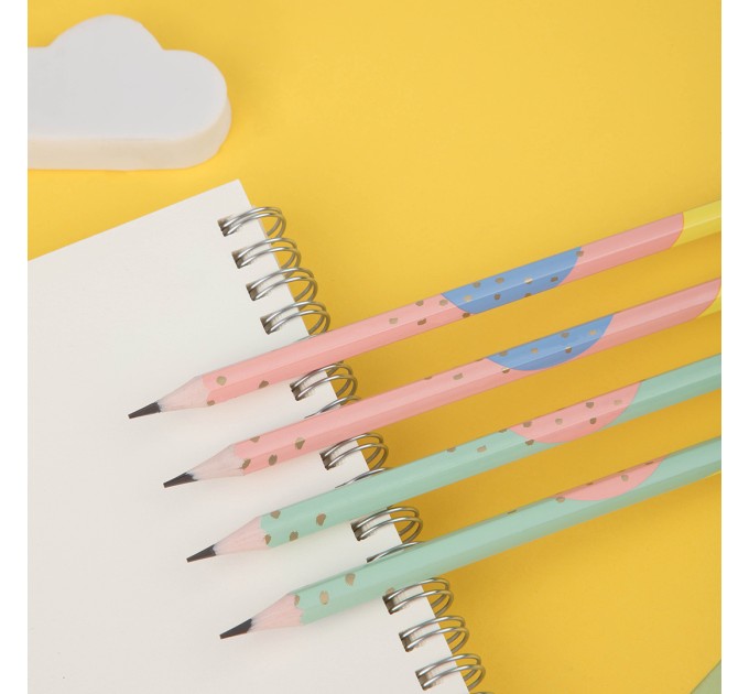 Карандаш HB, с ластиком, пластиковый, MACARON U54800