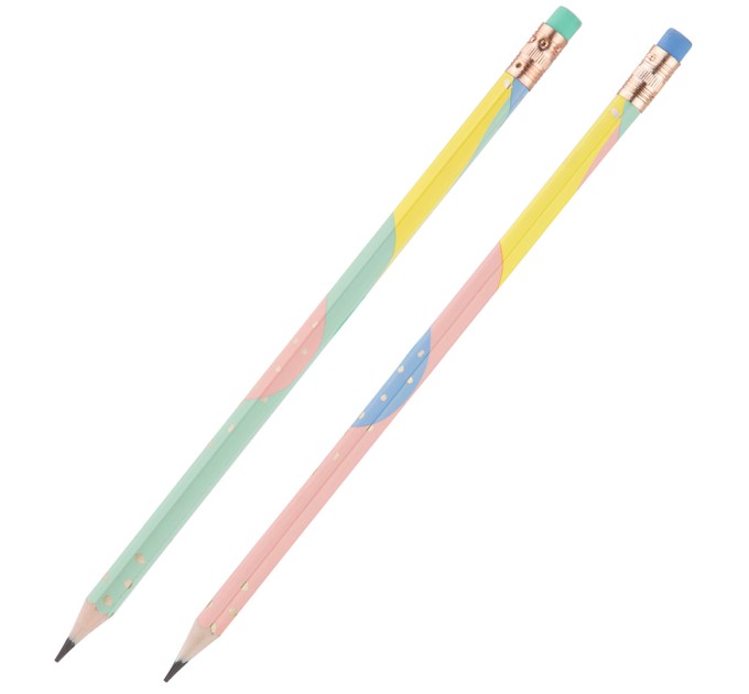 Карандаш HB, с ластиком, пластиковый, MACARON U54800