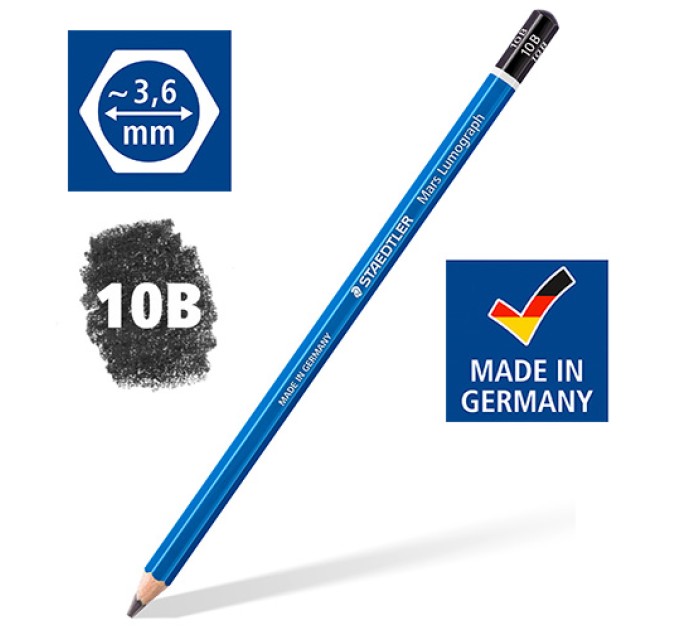 Карандаш 10B, «Mars Lumograph» STAEDTLER 100-10B