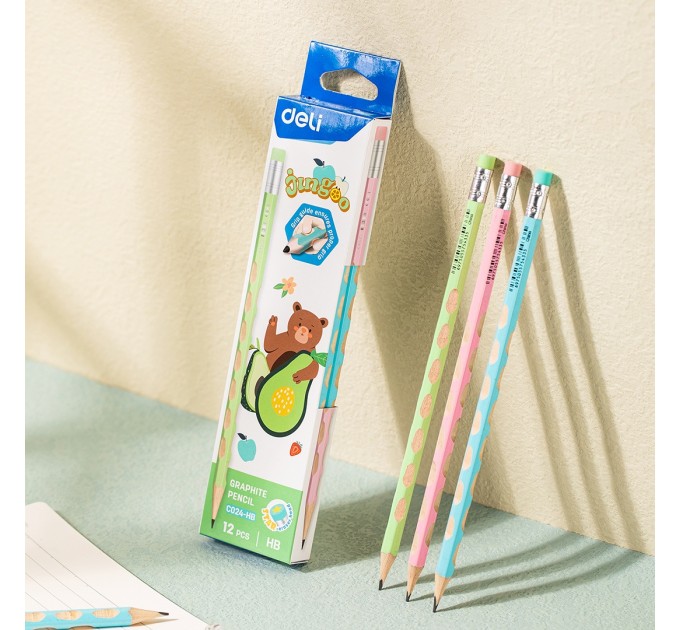 Карандаш с ластиком НВ, JINGOO C024-HB