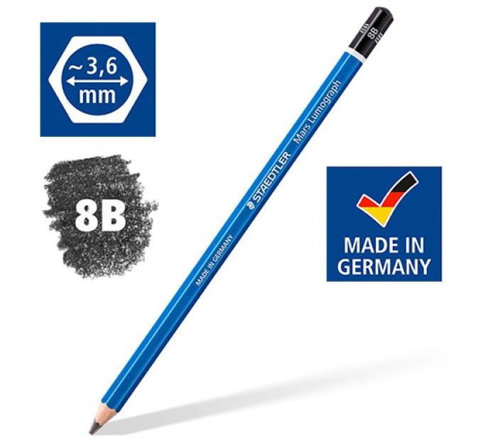 Карандаш 8B, «Mars Lumograph» STAEDTLER 100-8B