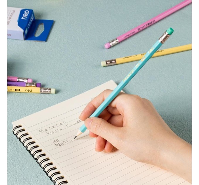 Карандаш с ластиком НВ, Macaron С025-НВ