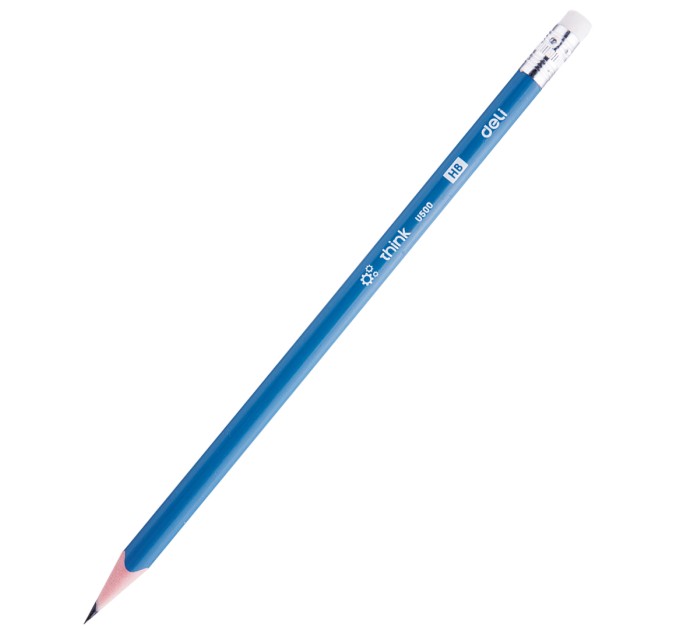 Карандаш HB, трехгранный пластиковый, с ластиком, Think U50000